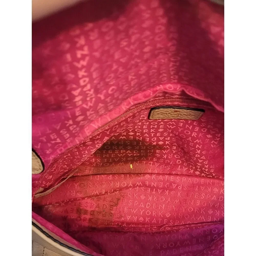 kate spade Leather Crossbody Bag in Nude Tan with Gold Hardware
